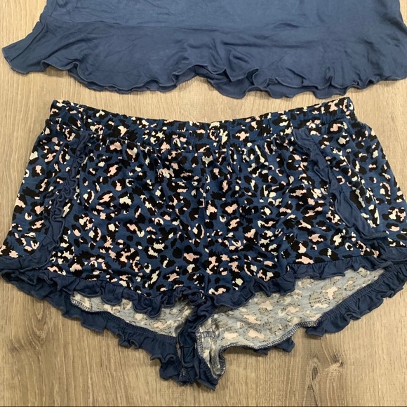 NWT BEBE Blue Animal Print Ruffle Pajama Set - Picture 9 of 9